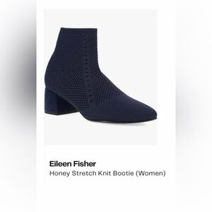 Eileen Fisher Honey Stretch Knit Ankle Bootie - Navy